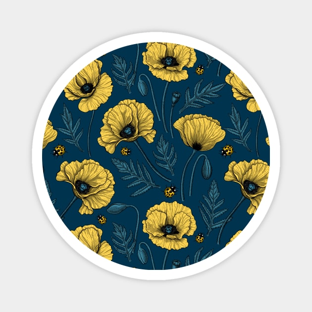 Yellow poppies Magnet by katerinamk